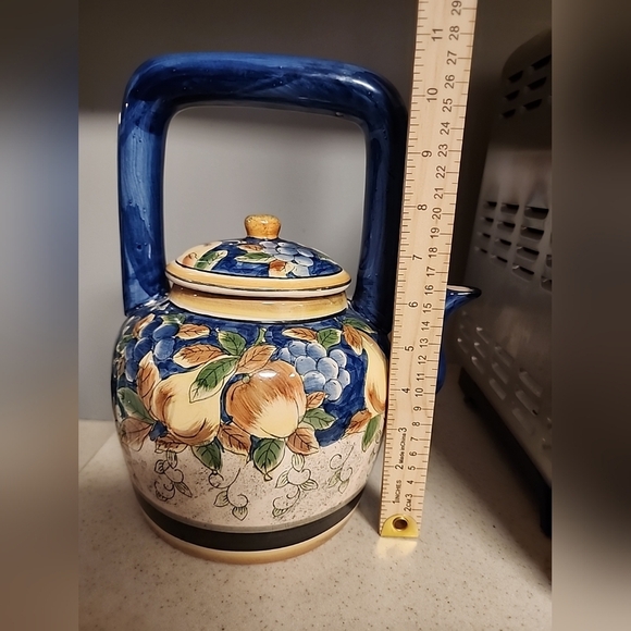 Vintage Ceramic Tea Kettle with Lid - Hand Painted China - Picture 2 of 8